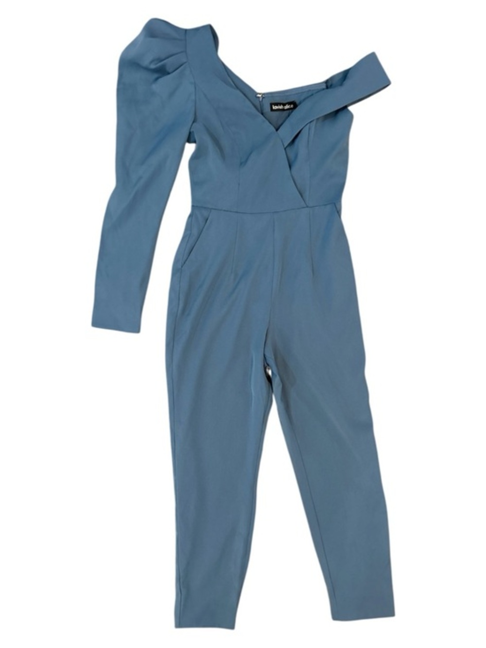 Lavish Alice NWT Puff Sleeve Jumpsuit in Steel Blue US Size 4